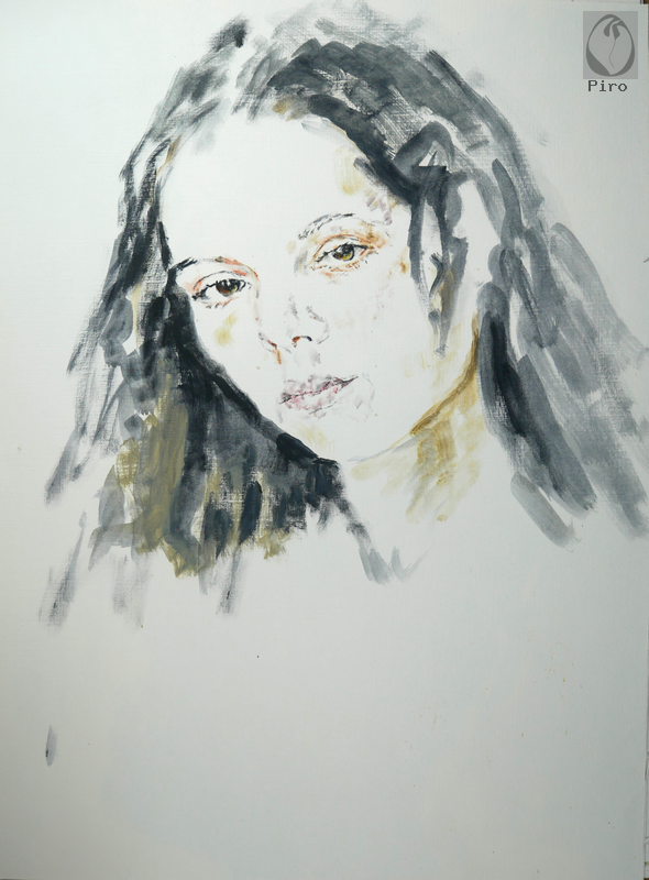 oil on paper - olio su carta di Piro